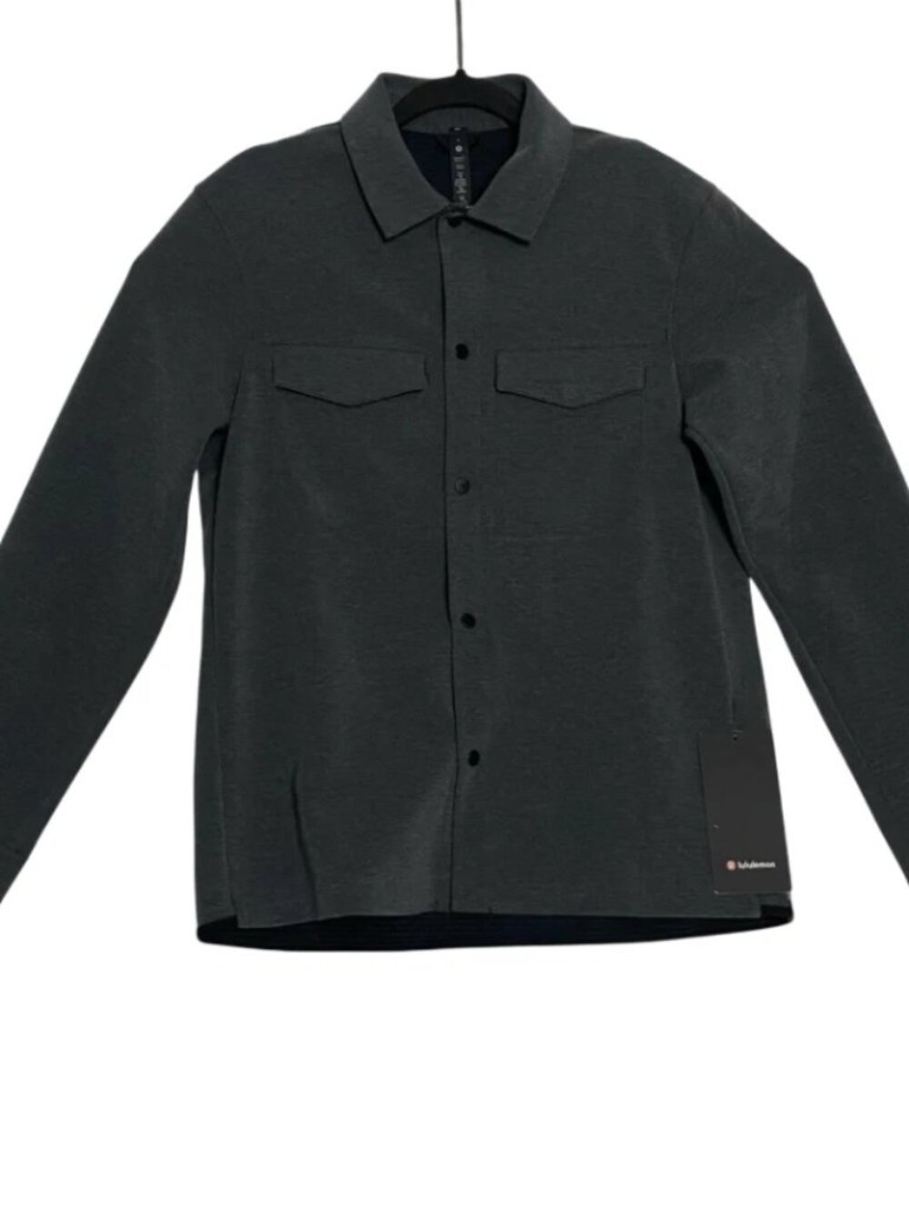 NWT Lululemon Athletica Womens Gridliner Fleece Overshirt Gray Black Size Small